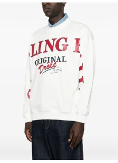 drôle de monsieur sudadera hombre gambling hall printed sweatshirt - msw211co127 off white