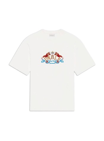 drôle de monsieur camiseta hombre crest embroidery t-shirt - mts353co248 off white