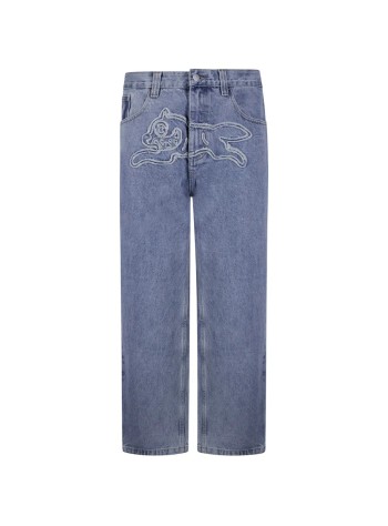 icecream pantalon jeans hombre applique running dog double scoop denim pants - icdp26266 light wash blue