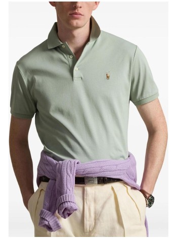 polo ralph lauren polo hombre short sleeve custom slim fit pima cotton polo - 710704319504 light green 2