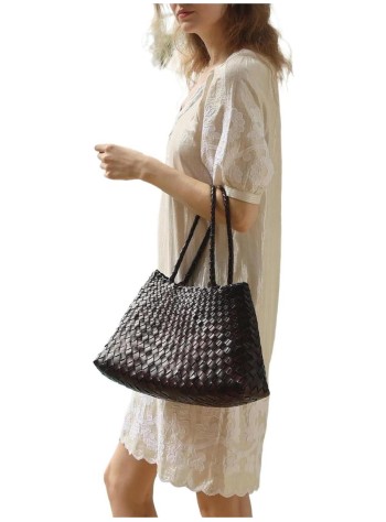 dragon diffusion handbag mujer santa croce big - 8892 dark brown 2