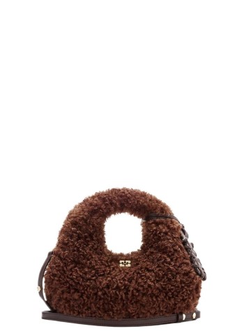 ganni crossbody womanhobo mini curl fur - c1040043 zwx