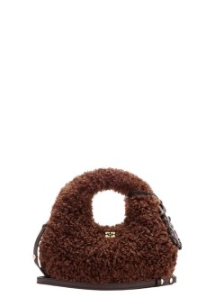 ganni crossbody womanhobo mini curl fur - c1040043 zwx