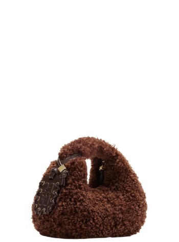 ganni crossbody womanhobo mini curl fur - c1040043 zwx 2