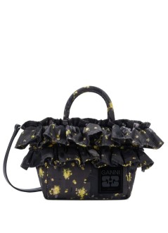 ganni crossbody womanmini shopper ruffle print - b2040018 0fg