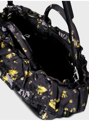 ganni crossbody mujer mini shopper ruffle print - b2040018 0fg 2