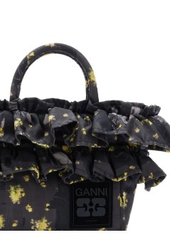ganni crossbody womanmini shopper ruffle print - b2040018 0fg