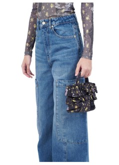 ganni crossbody womanmini shopper ruffle print - b2040018 0fg