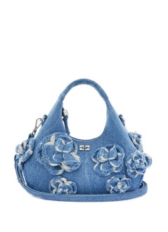 ganni crossbody mujer hobo mini denim flowers - b2070104 565