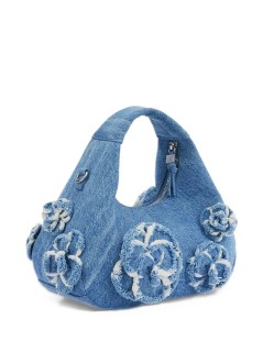 ganni crossbody mujer hobo mini denim flowers - b2070104 565
