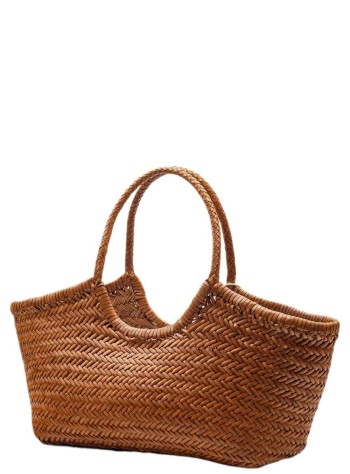 dragon diffusion handbag womannantucket basket big - 8822 tan black edge 2