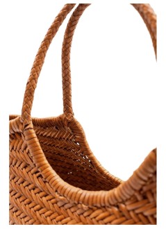 dragon diffusion handbag womannantucket basket big - 8822 tan black edge