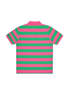 icecream polo manrunning dog striped polo shirt - icpo26356 pink green stripe