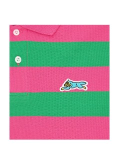 icecream polo manrunning dog striped polo shirt - icpo26356 pink green stripe