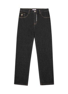 icecream denim manembroidered double scoop denim pants - icdp26373 black