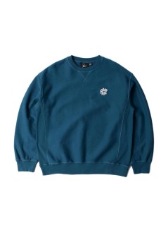 by parra sweater manballoon logo cross-grain crewneck - 56226 blue