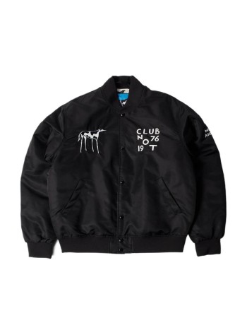 by parra outerwear manclub not 1976 satin bomber jacket - 56265 black