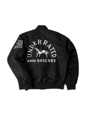 by parra outerwear manclub not 1976 satin bomber jacket - 56265 black 2