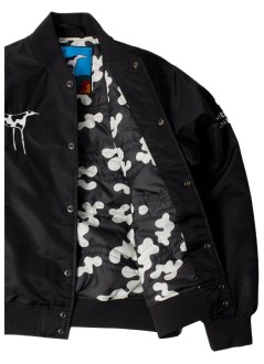 by parra outerwear manclub not 1976 satin bomber jacket - 56265 black