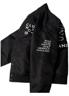 by parra outerwear manclub not 1976 satin bomber jacket - 56265 black