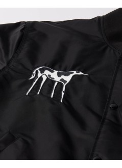 by parra outerwear manclub not 1976 satin bomber jacket - 56265 black