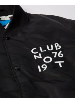 by parra outerwear manclub not 1976 satin bomber jacket - 56265 black