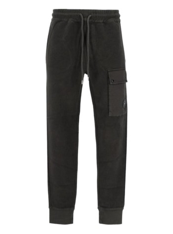 c.p.company pant  mansweatpants cargo pant in brushed emerized diagonal fleece - 21cmsp191a006614g 985