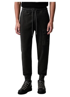 c.p.company pant  mansweatpants cargo pant in brushed emerized diagonal fleece - 21cmsp191a006614g 985