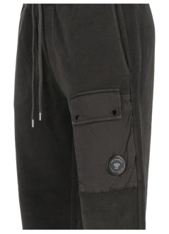c.p.company pant  mansweatpants cargo pant in brushed emerized diagonal fleece - 21cmsp191a006614g 985