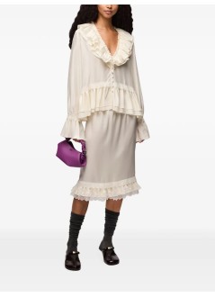 ganni t-shirt womanviscose silk habotai frill blouse - a1040527 135