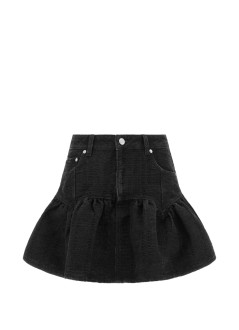 ganni skirt womanquilt denim corset mini skirt - a1090308 055