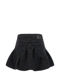 ganni skirt womanquilt denim corset mini skirt - a1090308 055