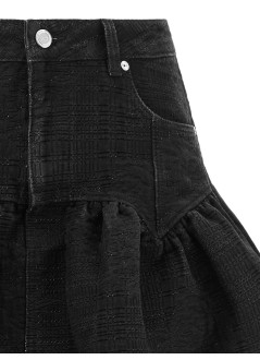 ganni skirt womanquilt denim corset mini skirt - a1090308 055