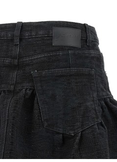 ganni skirt womanquilt denim corset mini skirt - a1090308 055