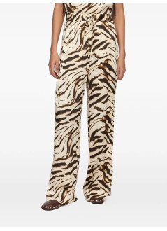 ganni pant  womanprinted stretch satin elasticated pants - a1080170 135