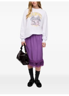 ganni sweater womanbasic cotton jersey longsleeve teddy mushroom - a1050304 151