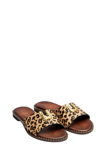 kotris sandals sandal womanareti pony skin flat sandals - 04108dg leopard choco 2
