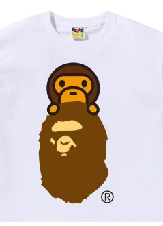 bape camiseta hombre milo on ape head tee m - 002tem301002m white