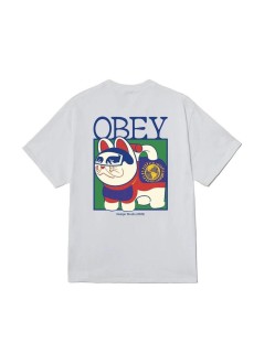 obey t-shirt manobey lucky cat - 165264443 wht