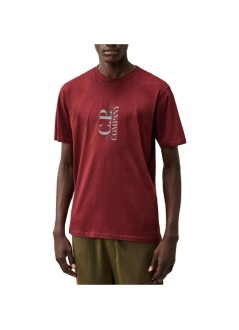 c.p.company t-shirt man30/1 jersey short sleeve vertical logo t-shirt - 21cmts134a005100w 592