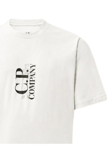 c.p.company t-shirt man30/1 jersey short sleeve vertical logo t-shirt - 21cmts134a005100w 103 2