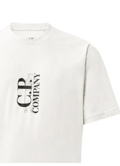 c.p.company t-shirt man30/1 jersey short sleeve vertical logo t-shirt - 21cmts134a005100w 103