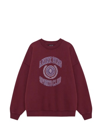 anine bing sweater womanmiles sweatshirt collegiate - a0812776bgn27 burgundy
