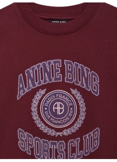 anine bing sweater womanmiles sweatshirt collegiate - a0812776bgn27 burgundy