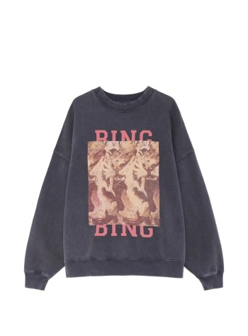 anine bing sweater womanmiles sweatshirt tiger bing - a0812905wbl1 black