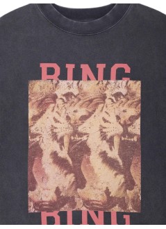 anine bing sweater womanmiles sweatshirt tiger bing - a0812905wbl1 black