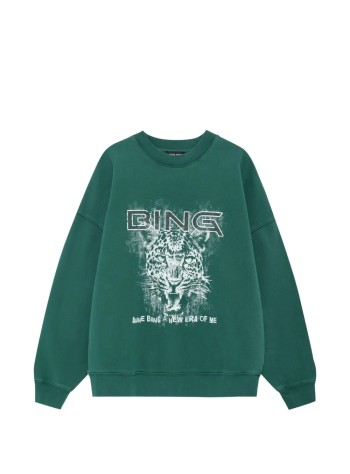 anine bing sweater womanmiles sweatshirt leopard - a0812915grn05 green