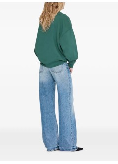anine bing sweater womanmiles sweatshirt leopard - a0812915grn05 green