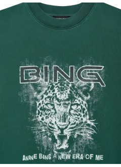 anine bing sweater womanmiles sweatshirt leopard - a0812915grn05 green