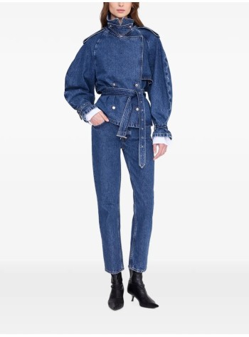 anine bing outerwear womanpascale trench - a0112606whd36 washed blue 2